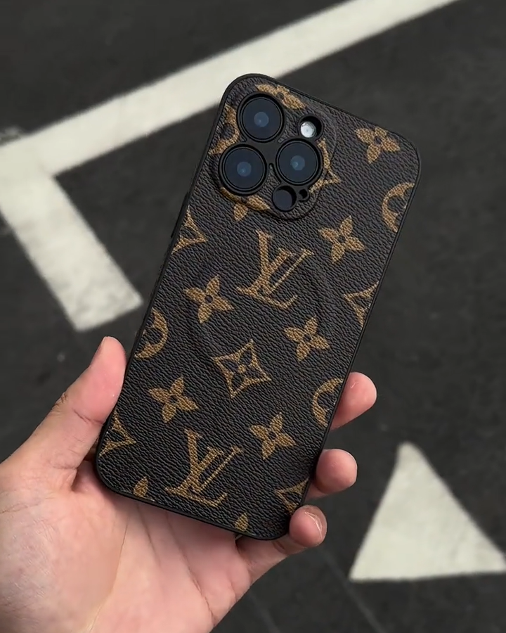 路易威登荔枝紋皮質磁吸手機殼